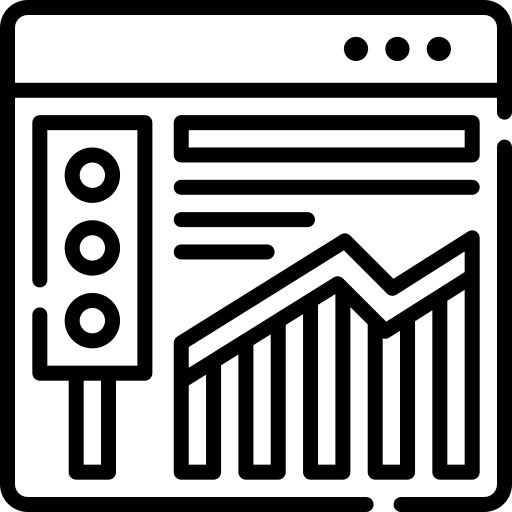 Traffic seo and web monitor web traffic icon