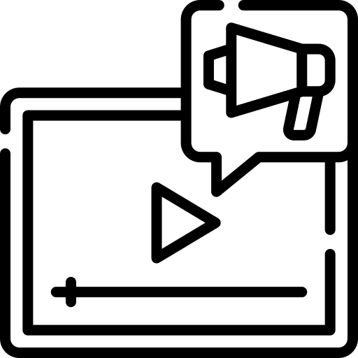 Video marketing commercial marketing seo icon