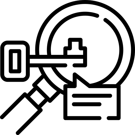 Keyword keyword magnifying glass key icon