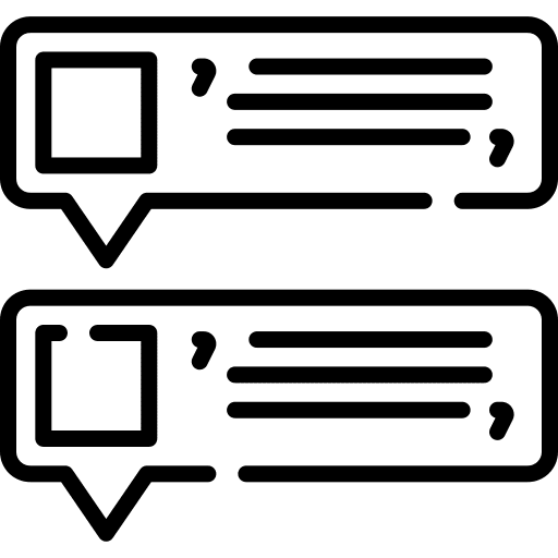 Testimony rate speech bubble customer loyalty icon