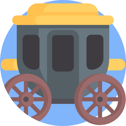 Carriage caravan transportation wild west icon