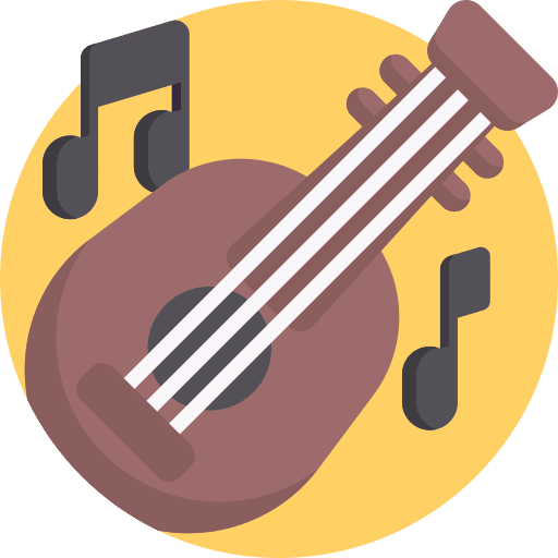 Lute orchestra music and multimedia lute icon
