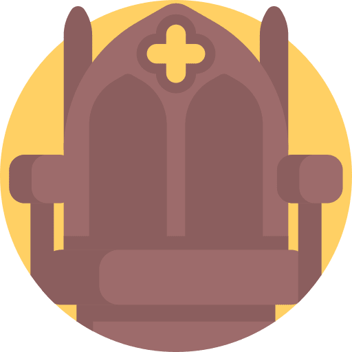 Throne furniture and household seat medieval icon