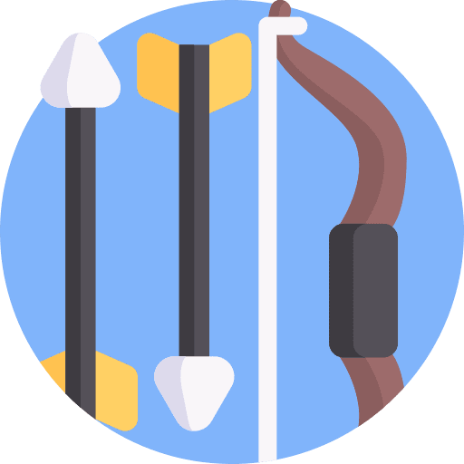 Bow arrow sport equipment icon