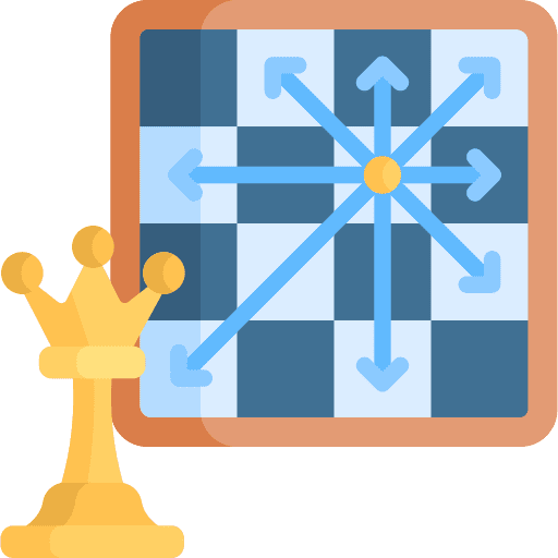 Queen tower chess strategy icon