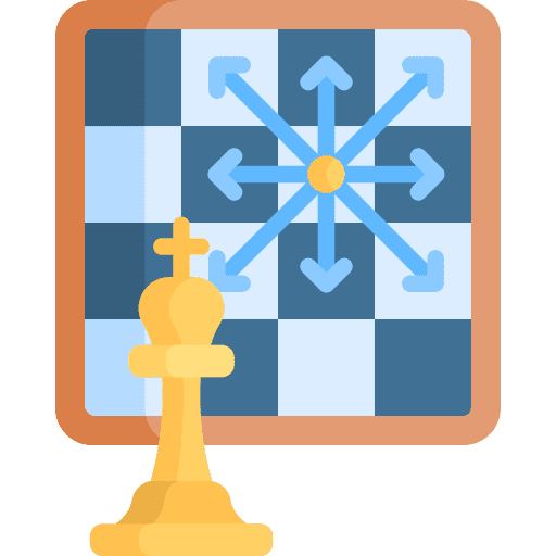 King direction chess piece strategy icon