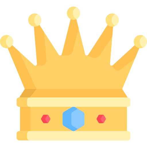 Queen crowns royal king icon