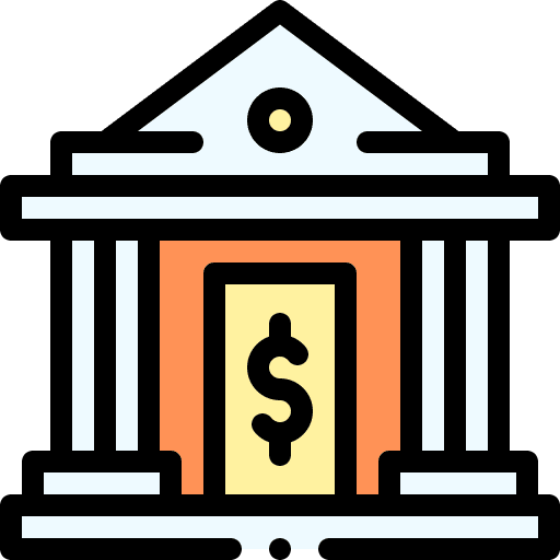 Bank dollar bill business bank icon