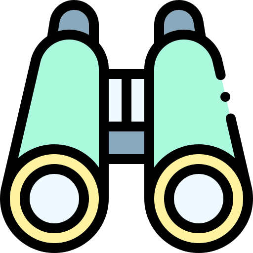 Binoculars see outlook look icon