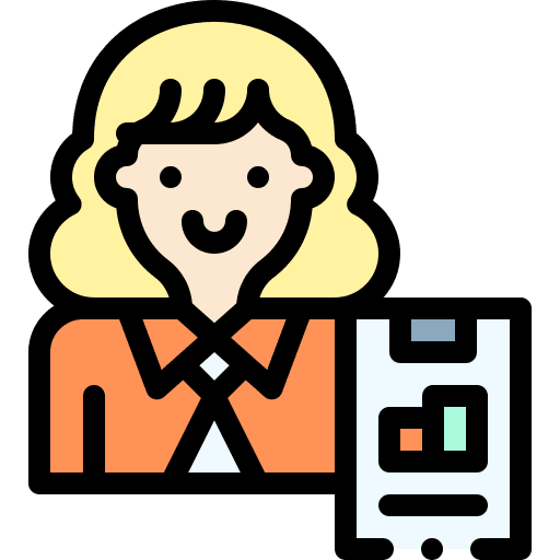 Broker avatar blond clipboard icon