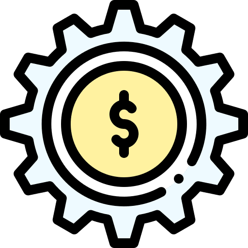 Money management finance optimization gear icon