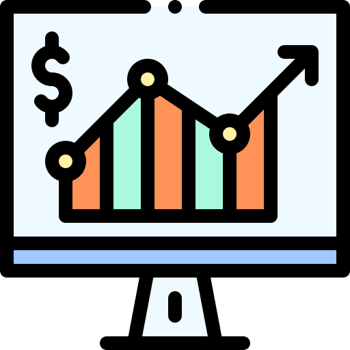 Statistics market business and finance graph icon