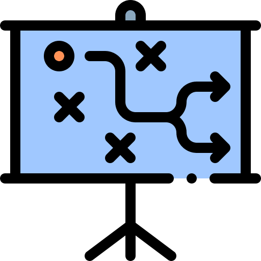 Strategy solution project plan diagram icon