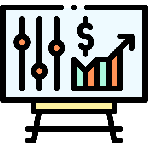 Trading business and finance currency board icon