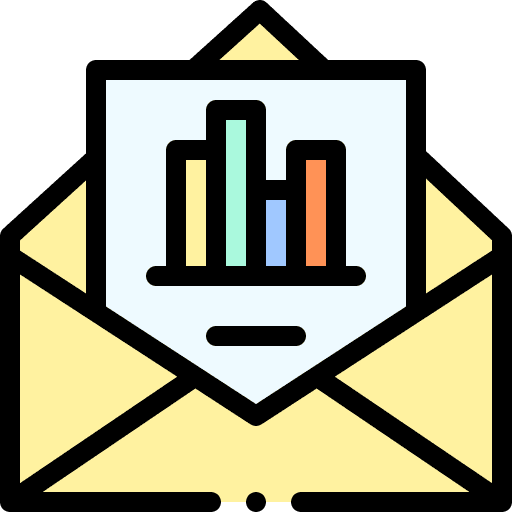 Email bar chart communications multimedia icon