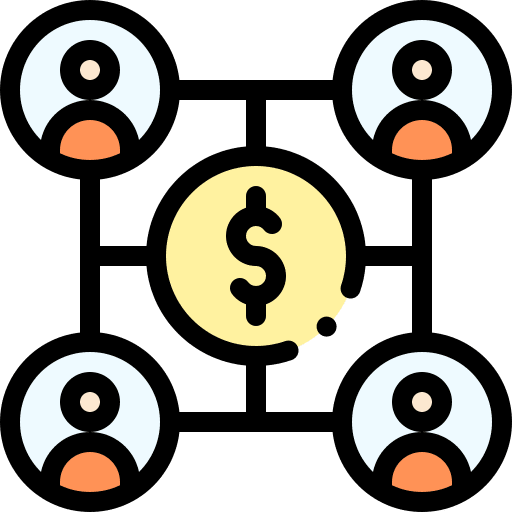 User networking shareholder dollar icon