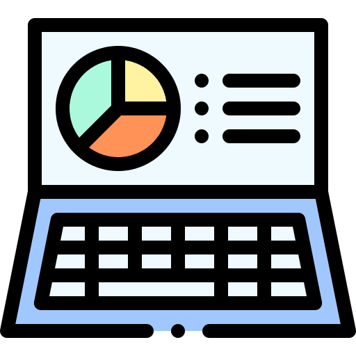 Pie chart business and finance computer marketing icon