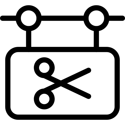 Hair salon hanging signaling hair salon icon