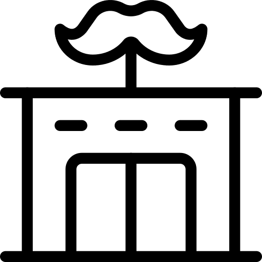 Barbershop salon hair cut commerce icon