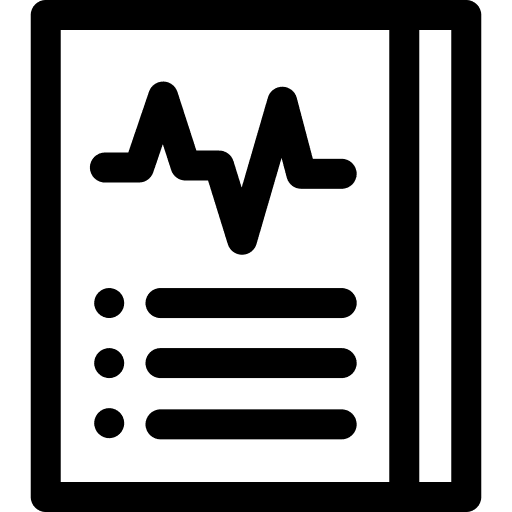 Cardiogram clinic history result medical check icon