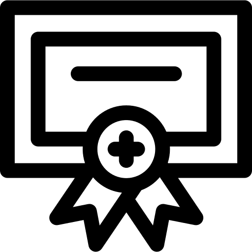 Certificate education degree medal icon