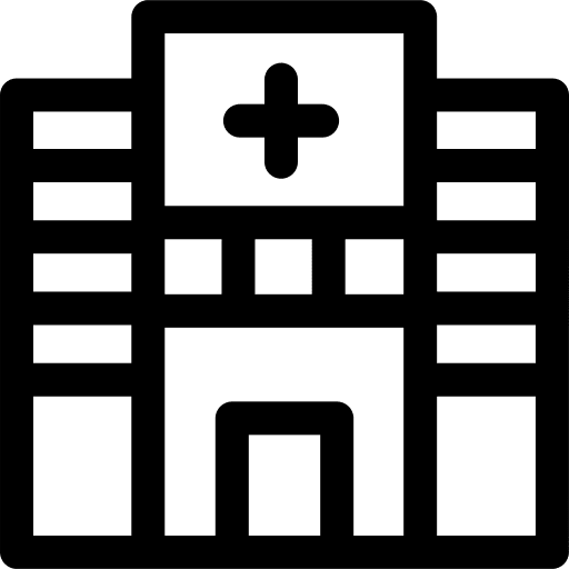 Hospital cross building clinic icon
