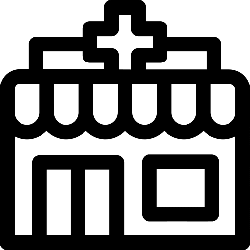 Pharmacy building drugstore pharmacy icon