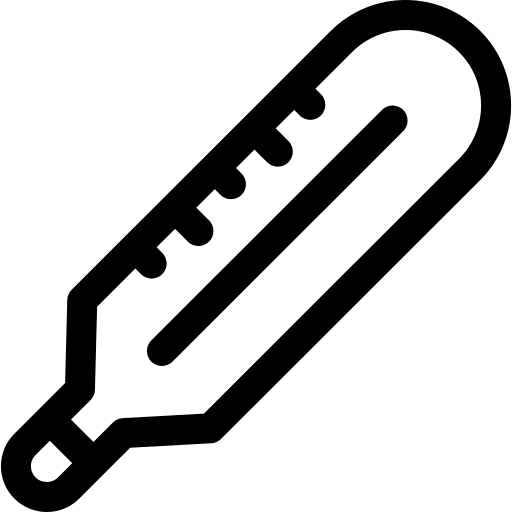 Thermometer fever mercury healthcare icon