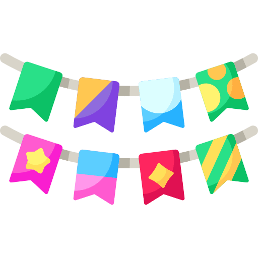 Garlands fun garland birthday and party icon