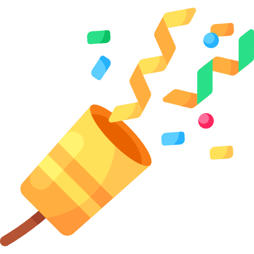 Party popper birthday and party party popper christmas icon