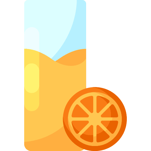 Orange juice food and restaurant fresh fruit icon