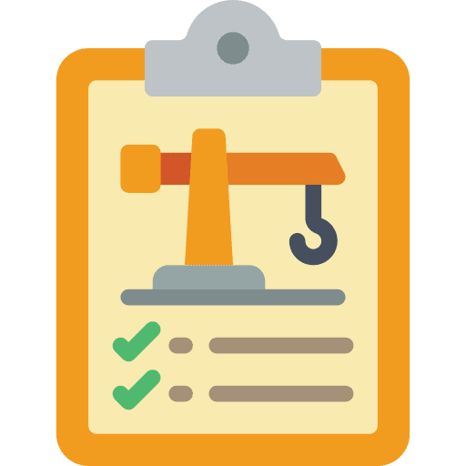 Clipboard list crane document icon