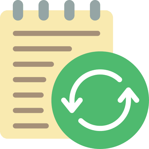 Notepad arrows sync notepad icon