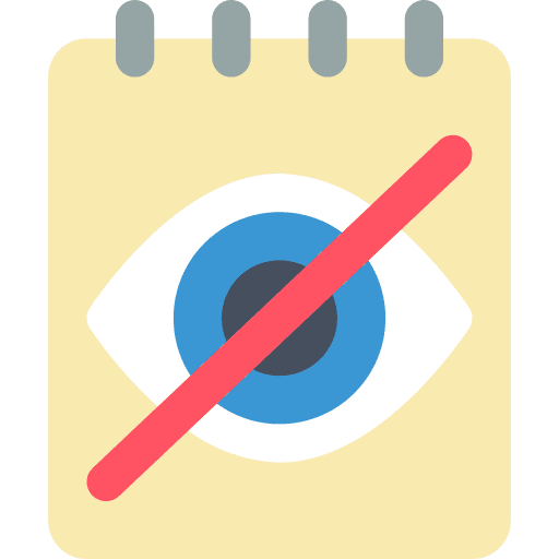 Notepad eye hide notes icon