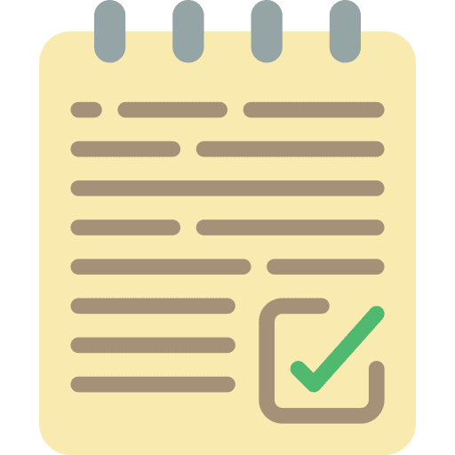 Notepad list check files and folders icon