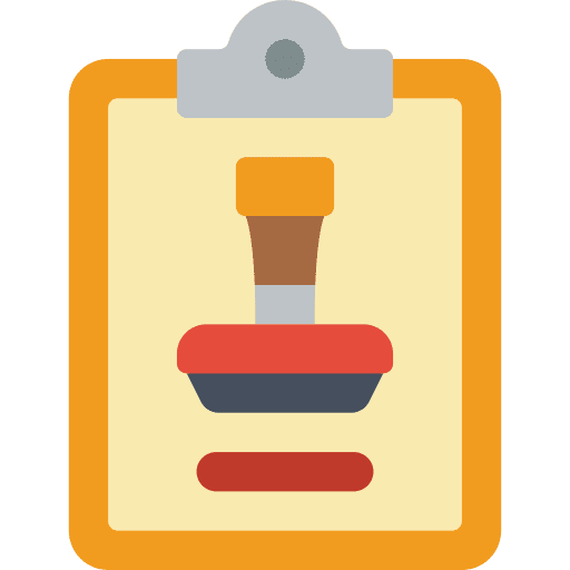 Clipboard documents files and folders seal icon