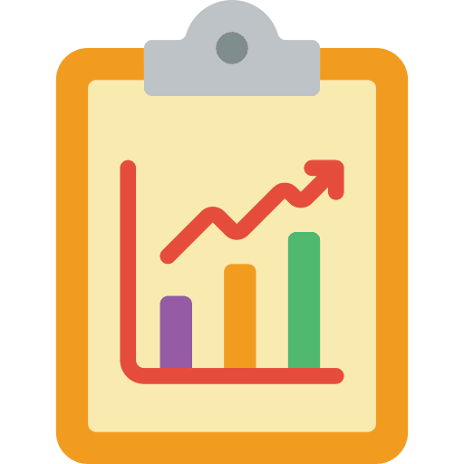 Clipboard files and folders graph data icon