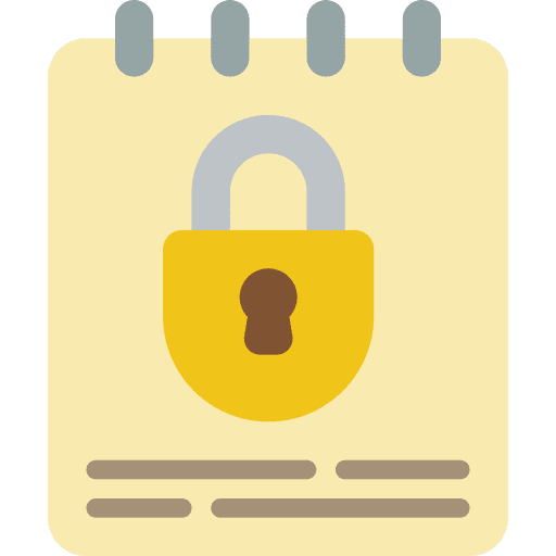 Notepad notepad files and folders padlock icon