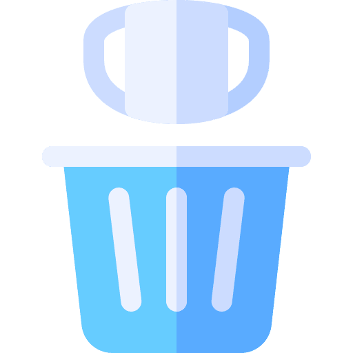 Disposal face mask disposal medical mask icon