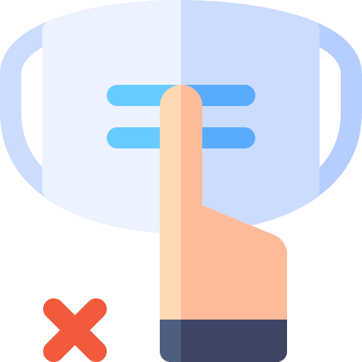 Dont touch people dont touch mask icon