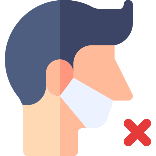 Wrong medical mask medical security icon