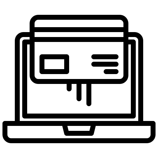 Online shopping laptop online ecommerce icon