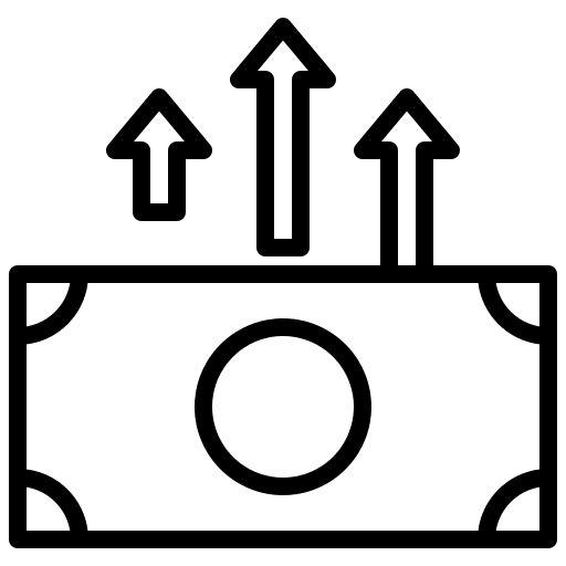 Rise payment bitcoin bank icon