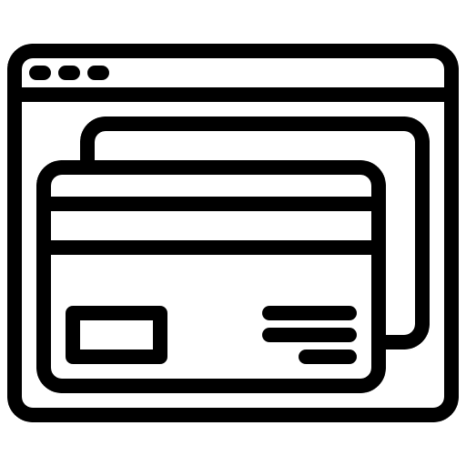 Browser online banking website credit card payment icon