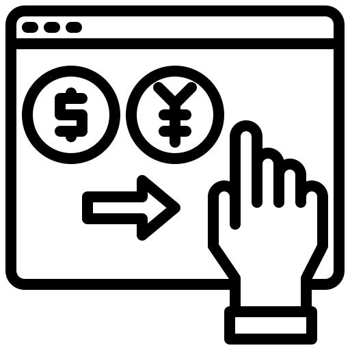 Exchange payment business and finance seo and web icon