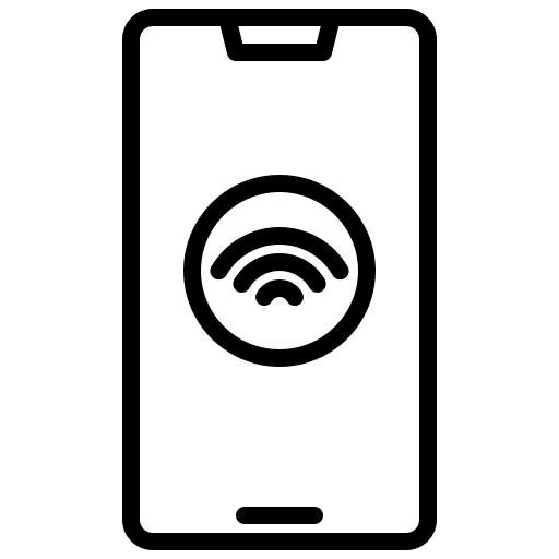 Wifi electronics bank smartphone icon