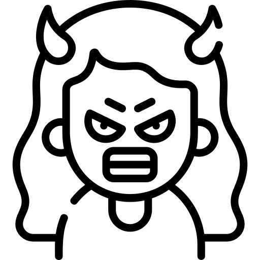 Bad angry curly hair emoji icon