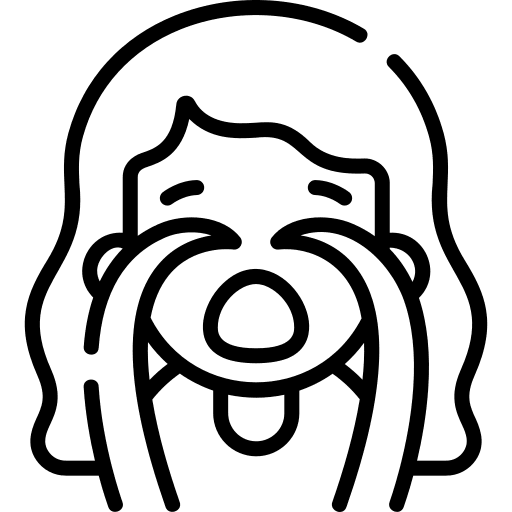 Crying long hair woman smileys icon