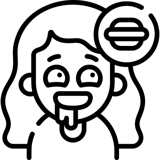 Hungry emoji curly hair smileys icon