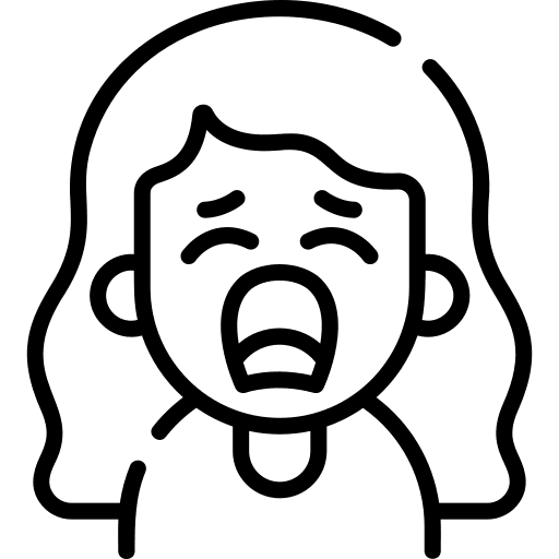 Scream yelling long hair sad icon